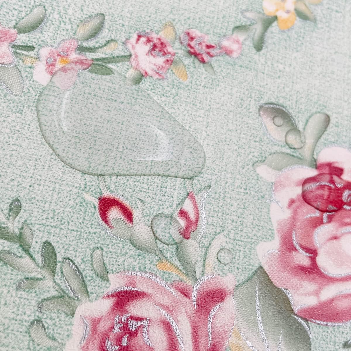 LovingWay Rollo de papel tapiz de 14.7 pies con diseño floral retro de 17.7 x 177 pulgadas, autoadhesivo, para cajón, cajón, cajas organizadoras de