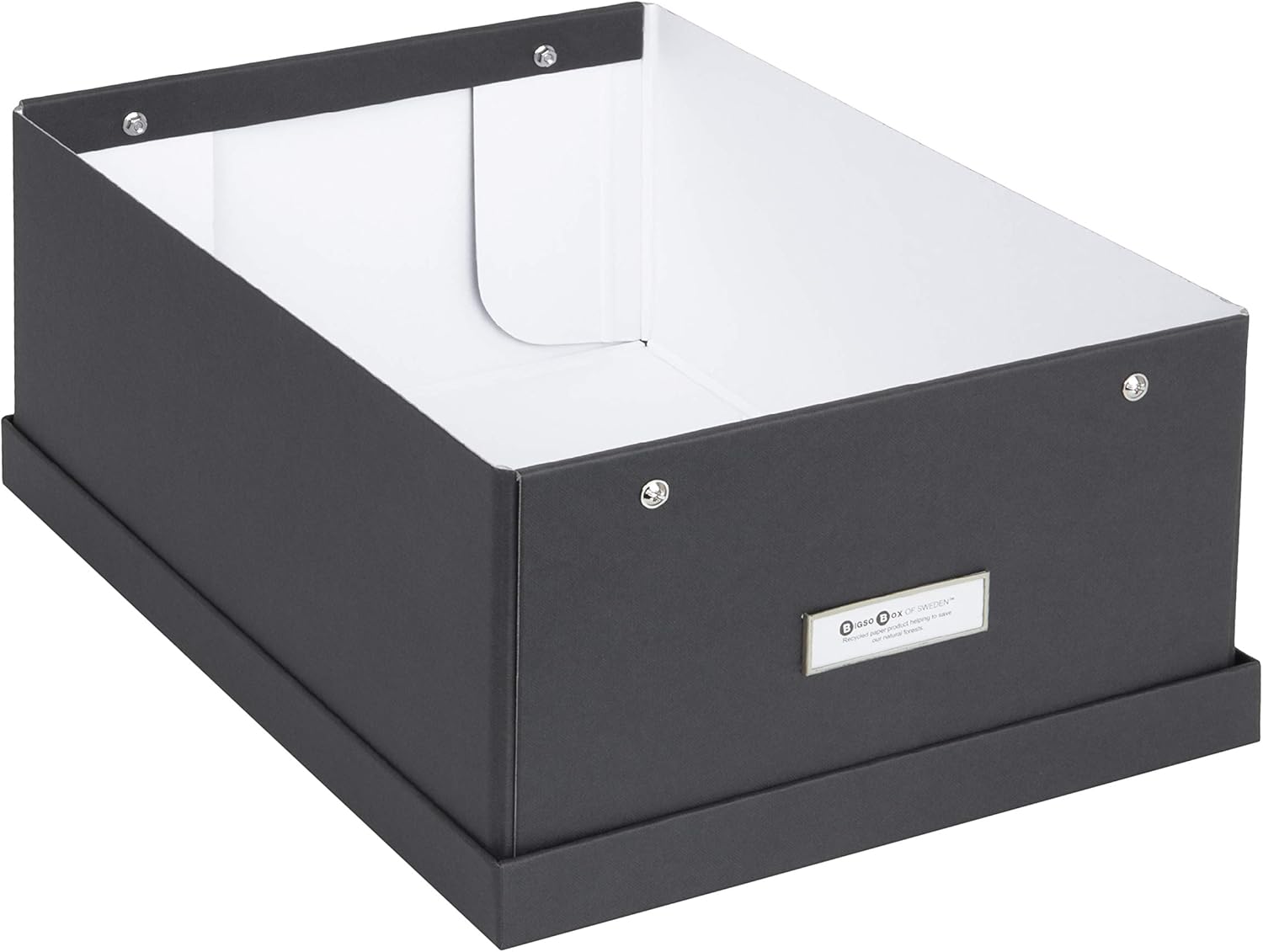 Bigso Katia Caja de almacenamiento plegable, caja organizadora plegable laminada de papel, organizador de caja de fibra de cartón con tapa y soporte