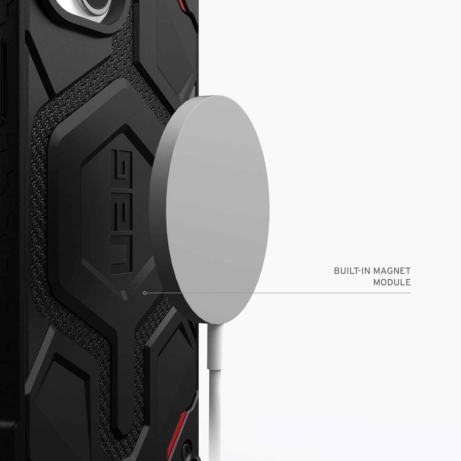URBAN ARMOR GEAR UAG – Funda Monarch Pro Kevlar negra de 6.1 pulgadas diseñada para iPhone 15, paquete con cordón cruzado UAG para teléfono civil,