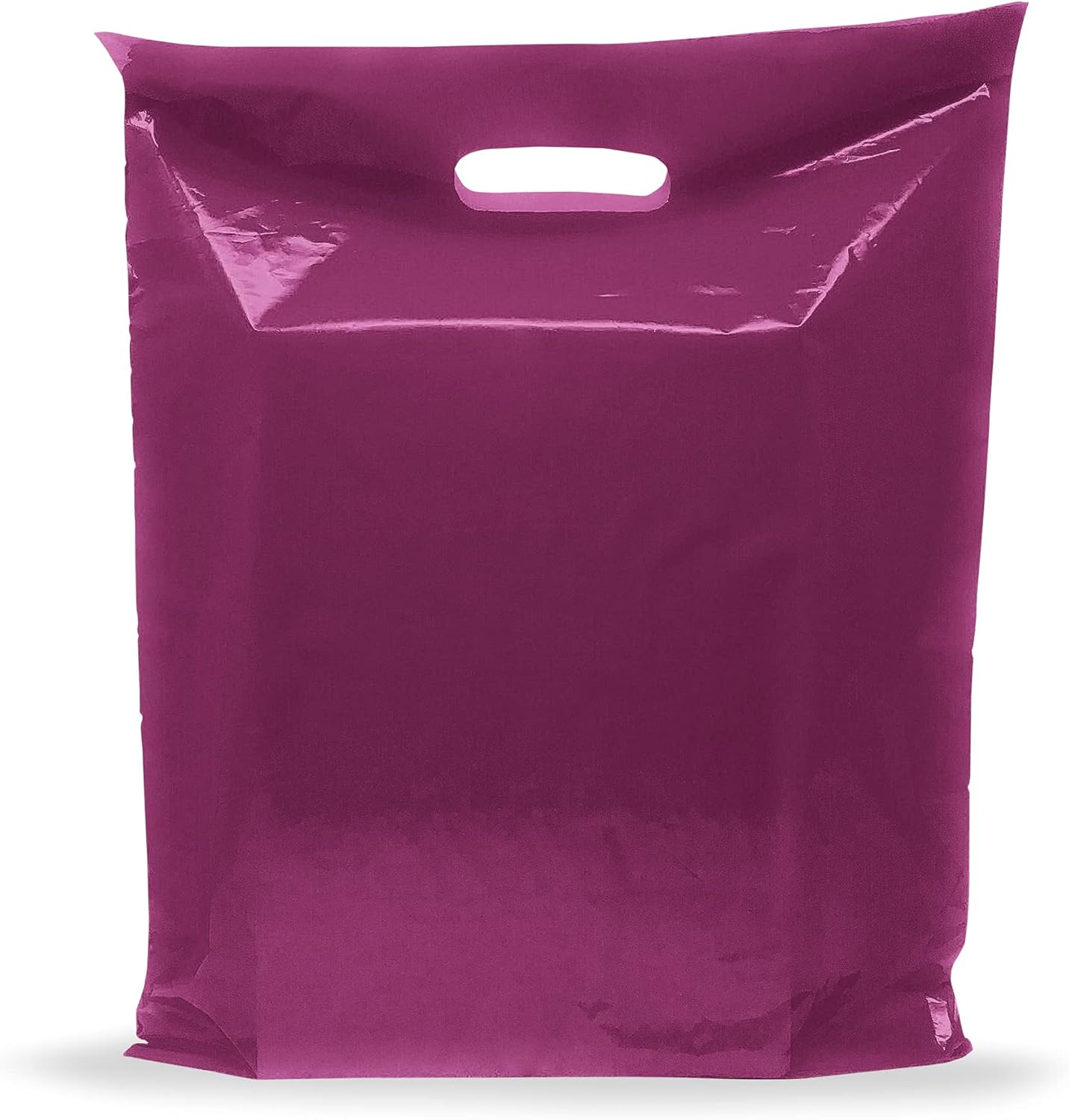 Purple Merchandise – Bolsas de plástico para compras, paquete de 100 unidades de 9 x 12 pulgadas con 1.5 mil de grosor, asas troqueladas, perfectas