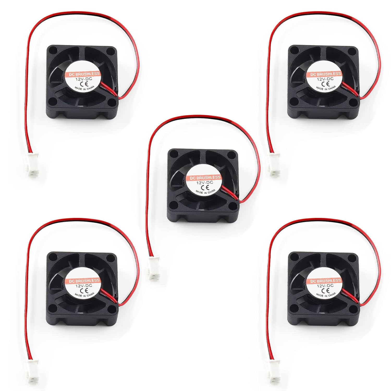 5 unidades de ventilador micro DC ventilador de refrigeración para PC, ventilador de impresora 3D, mini ventilador de computadora silencioso de