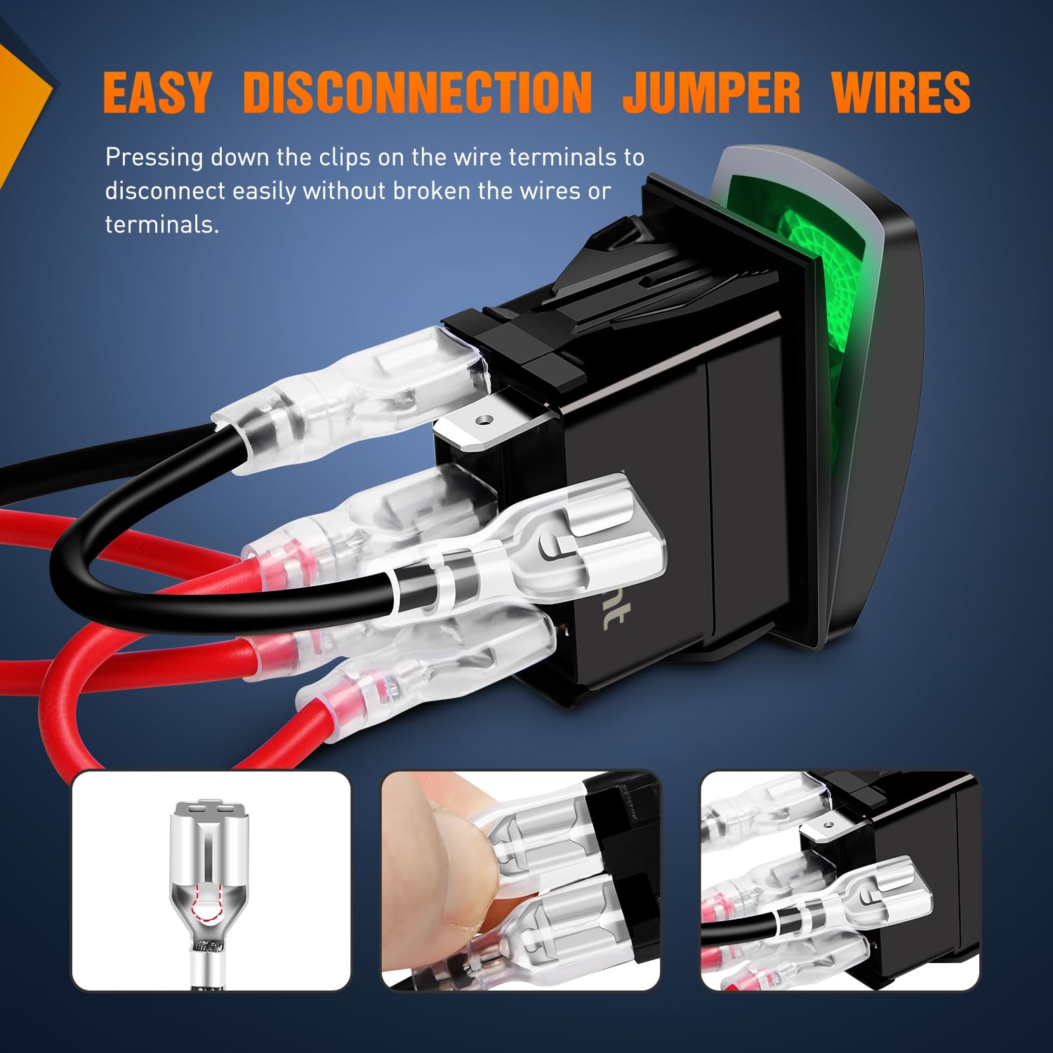 Nilight Paquete de 3 interruptores basculantes con calcomanías de brillo nocturno para bricolaje, encendido y apagado de 5 pines SPST, interruptores