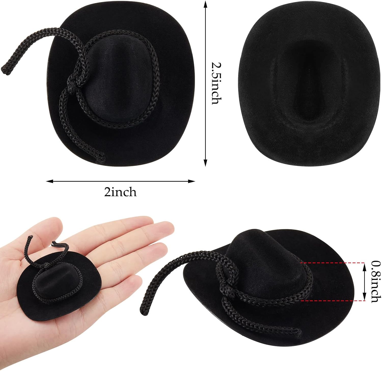 24 piezas de mini sombreros de vaquero para manualidades, mini sombrero de vaquera blanco, recuerdos de boda occidental para decoración de muñecas