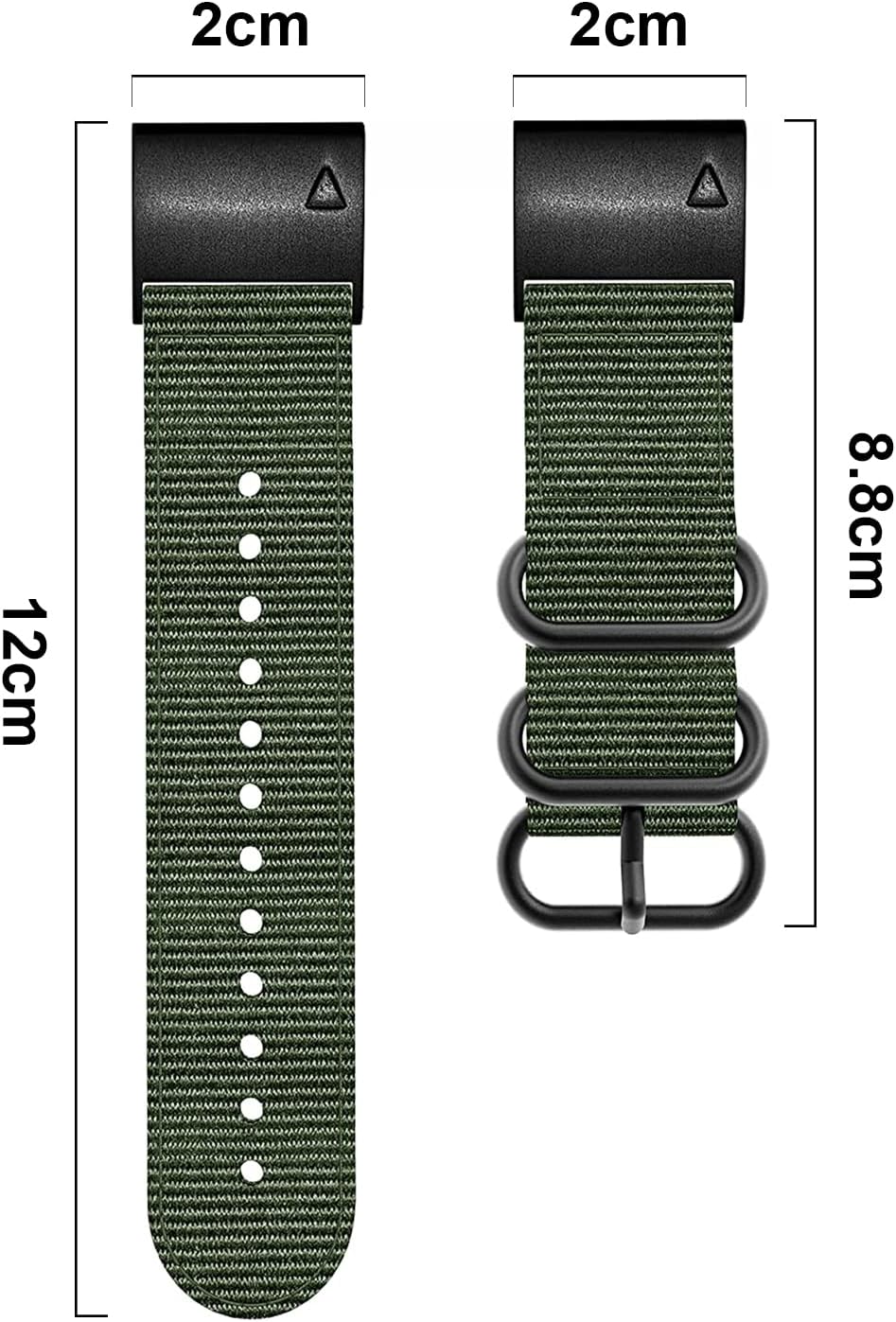 Correa de nailon para Fenix 7S6S5S de 0.787 pulgadas para mujeres y hombres, correa de repuesto tejida transpirable compatible con Garmin Fenix 6S