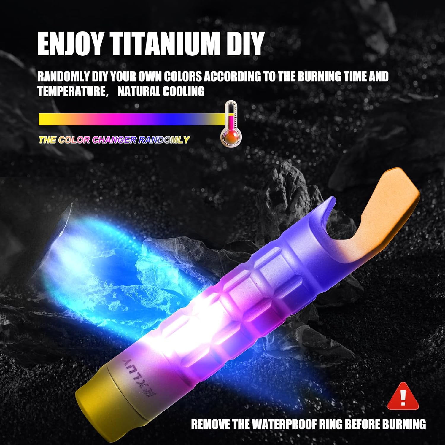 RXLUY Llavero de titanio, pastillero, barra de palanca, impermeable, organizador de píldoras de emergencia, caja portátil de bolsillo Prybar para