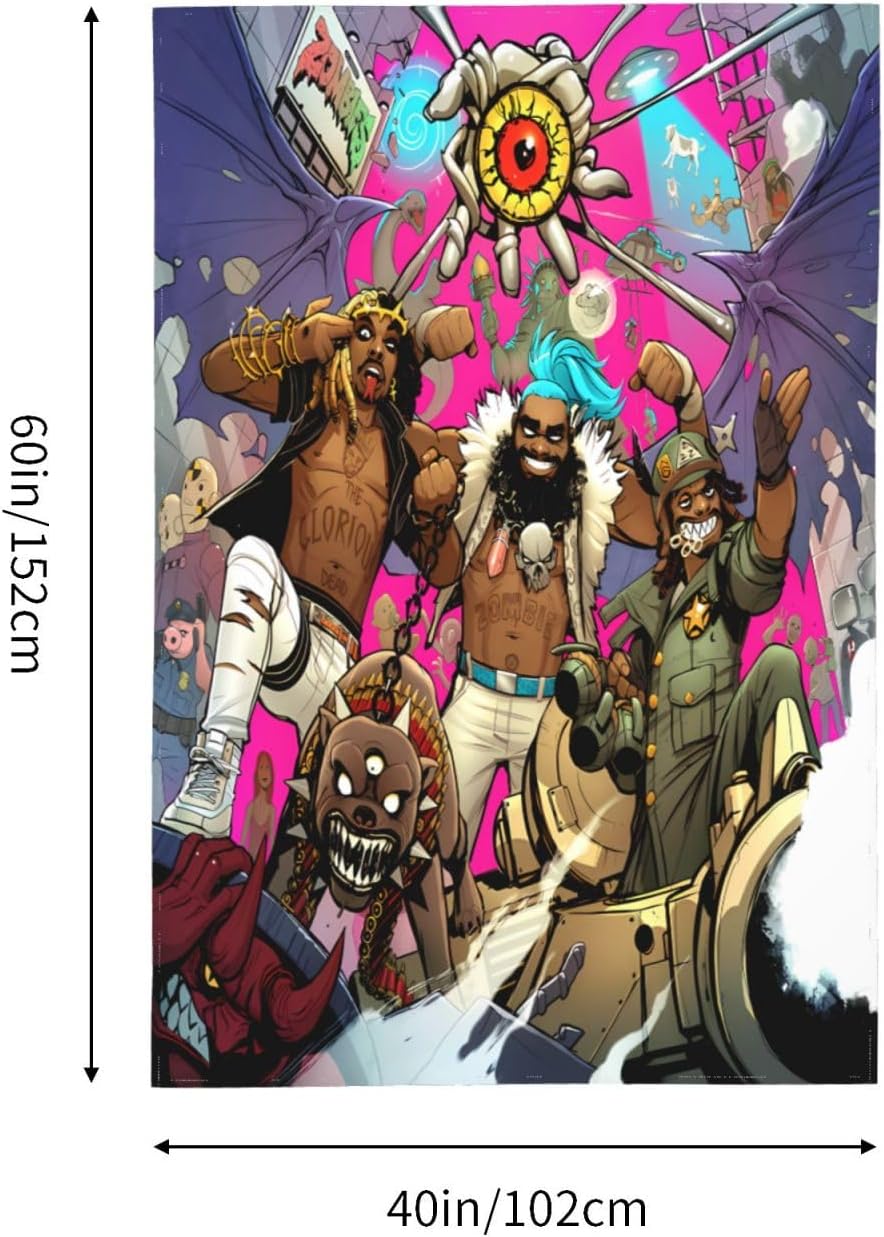 BESUCHER Flatbush Hip Hop Zombies – Tapiz de banda de música para colgar en la pared, tapiz decorativo para dormitorio, hogar, habitación, fiesta,