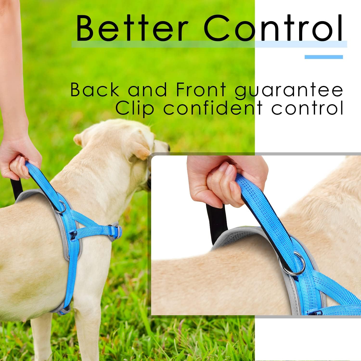ADVENTUREMORE Arnés para perros pequeños, sin tirones, arnés ajustable reflectante para perro, chaleco para perro, a prueba de escapes, con mango
