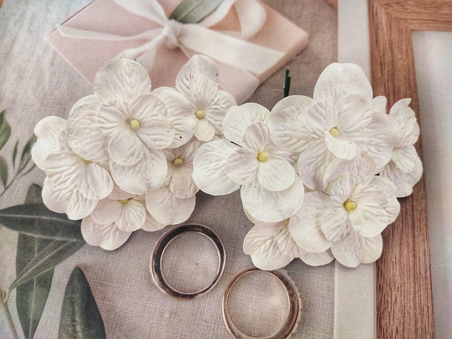 JAKAPAN Flores de hortensias de papel de morera, flores artificiales con tallos de alambre para bodas, fiestas, decoración del hogar, adornos de