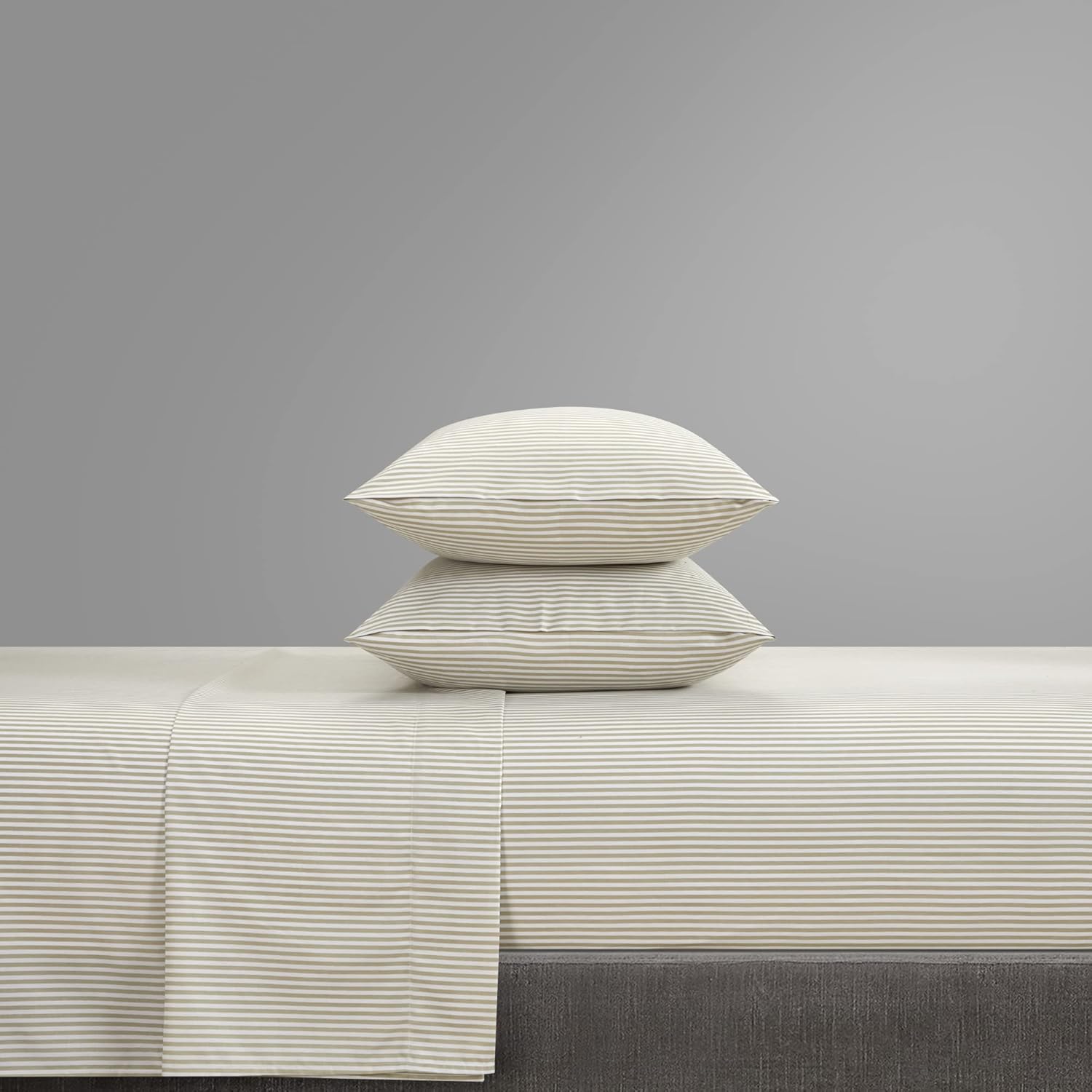 Chic Home Brooke – Juego de sábanas de 3 piezas, súper suave, contemporáneo, diseño de rayas de dos tonos, incluye 1 encimera, 1 sábana bajera y 1