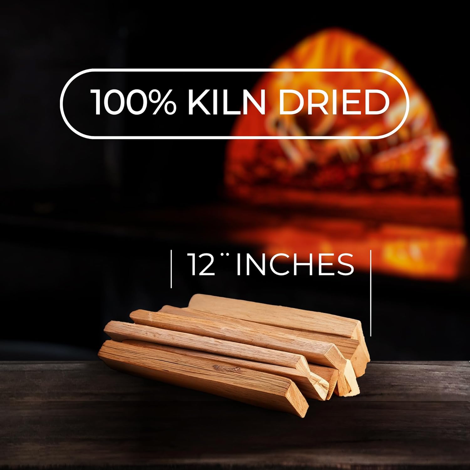 EASYGO PRODUCTS Wood-12 Stix Horno de madera de 12 pulgadas, 100% roble seco al horno para cocinar pizza, asar a la parrilla, ahumar y barbacoa en