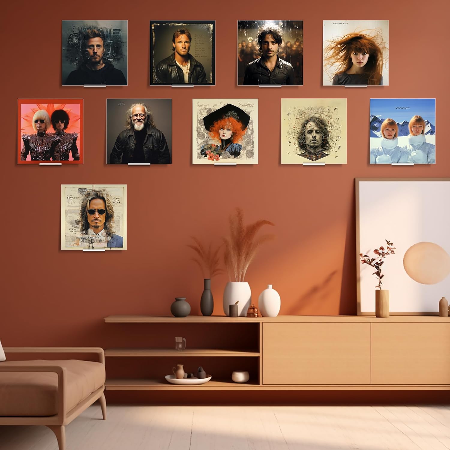 YUEHUA Expositor de discos de vinilo, soporte para discos de vinilo, soporte de pared para álbum acrílico, soporte para discos de vinilo para