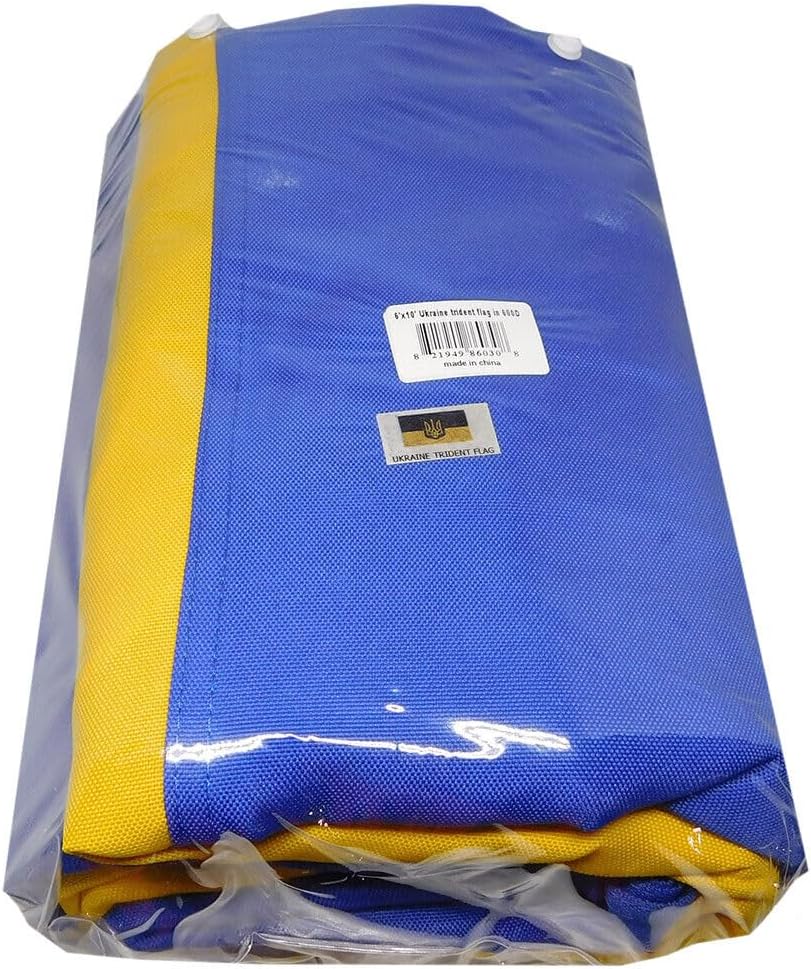 Premium 6×10 Embroidered Sewn Ukraine Ukrainian Large 6’x10′ 600D Nylon Flag