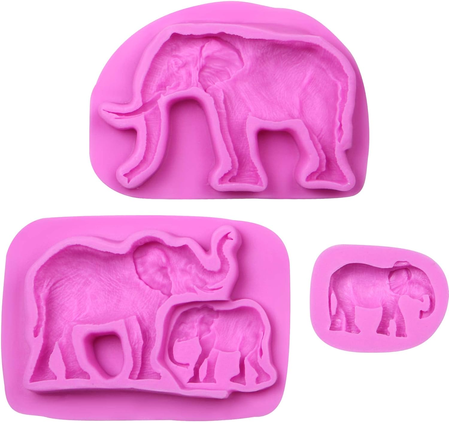 Moldes de silicona para fondant de elefante, moldes de chocolate con animales para decoración de pasteles de baby shower, decoración de cupcakes,