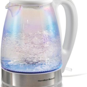 Hamilton Beach Hervidor de té eléctrico de 1.7L, caldera de agua y calentador, filtro de malla integrado, apagado automático y protección para Hamilton Beach Hervidor de té eléctrico de 1.7L, caldera de agua y calentador, filtro de malla integrado, apagado automático y protección para