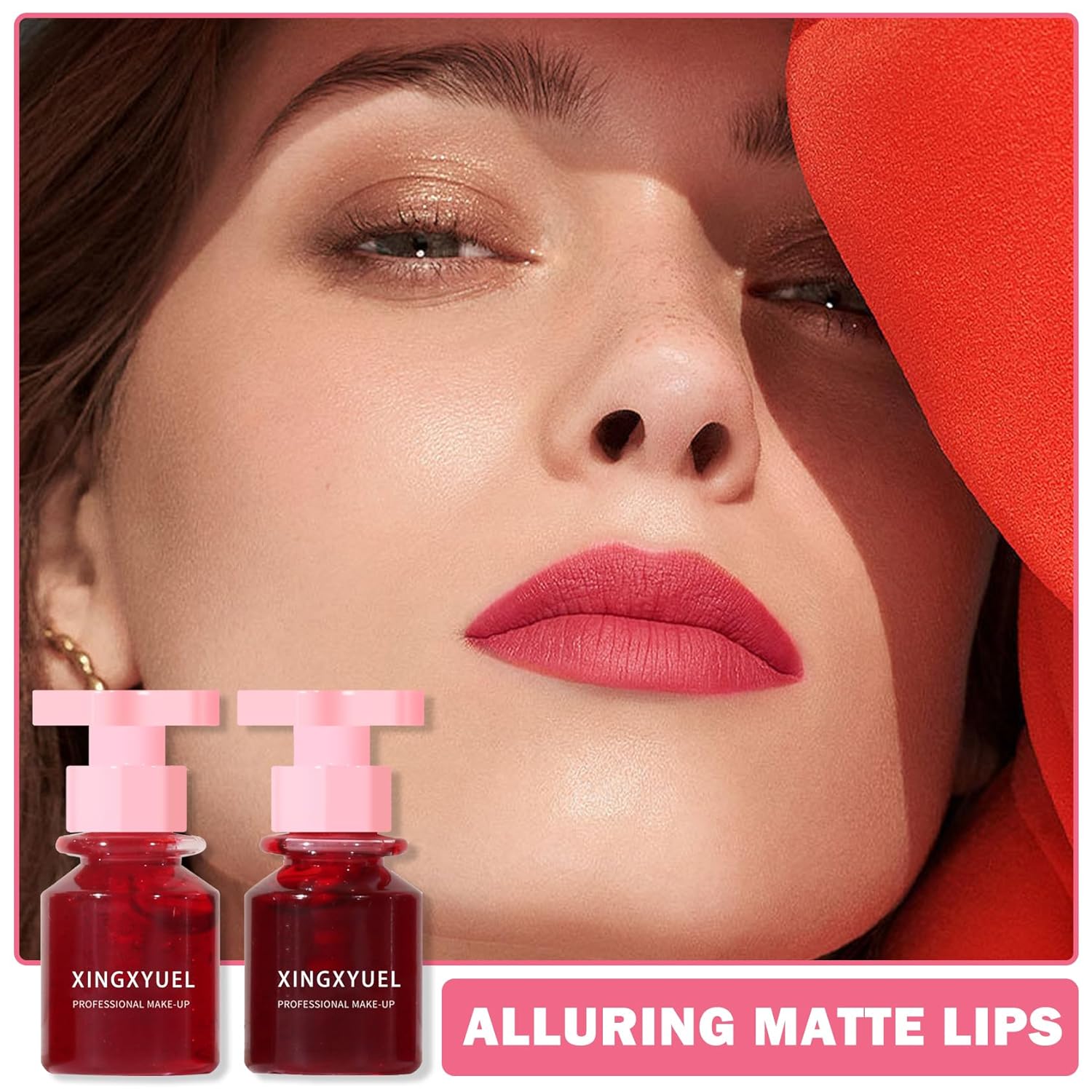 Juego de 2 tintes labiales de terciopelo para labios, tinte de labios líquido multiusos, larga duración, impermeable, antiadherente, tinte para