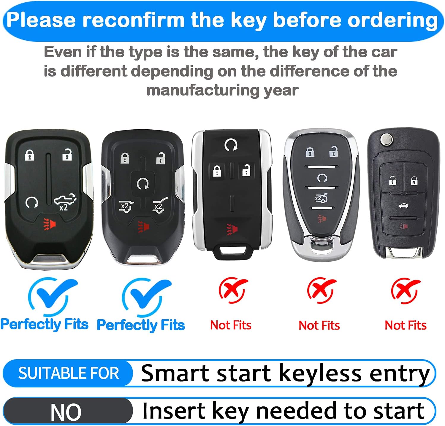 Sindeda Funda para llavero Chevrolet con llavero de TPU de protección completa, funda para llave compatible con Chevrolet Chevy Silverado Suburban
