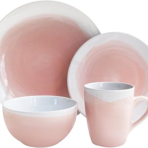 American Atelier Oasis – Juego de vajilla redonda de 16 piezas, rosablanco, 10.5 x 10.5 pulgadas American Atelier Oasis – Juego de vajilla redonda de 16 piezas, rosablanco, 10.5 x 10.5 pulgadas