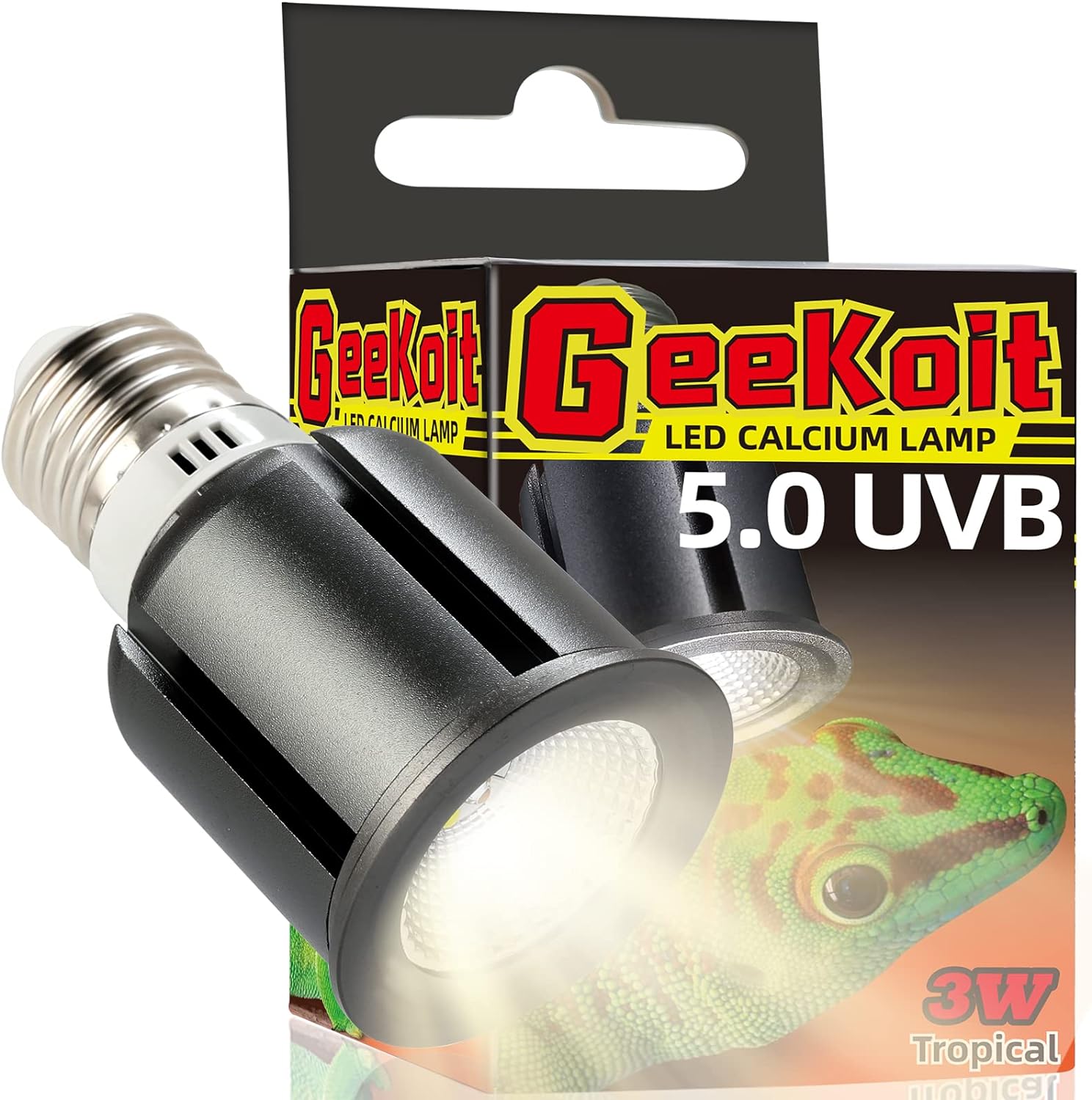 Luz de reptil UVB 5.0 de alta calidad, UVA UVB 3W espectro completo tropical, bombilla UVB para un metabolismo óptimo del calcio, ideal para