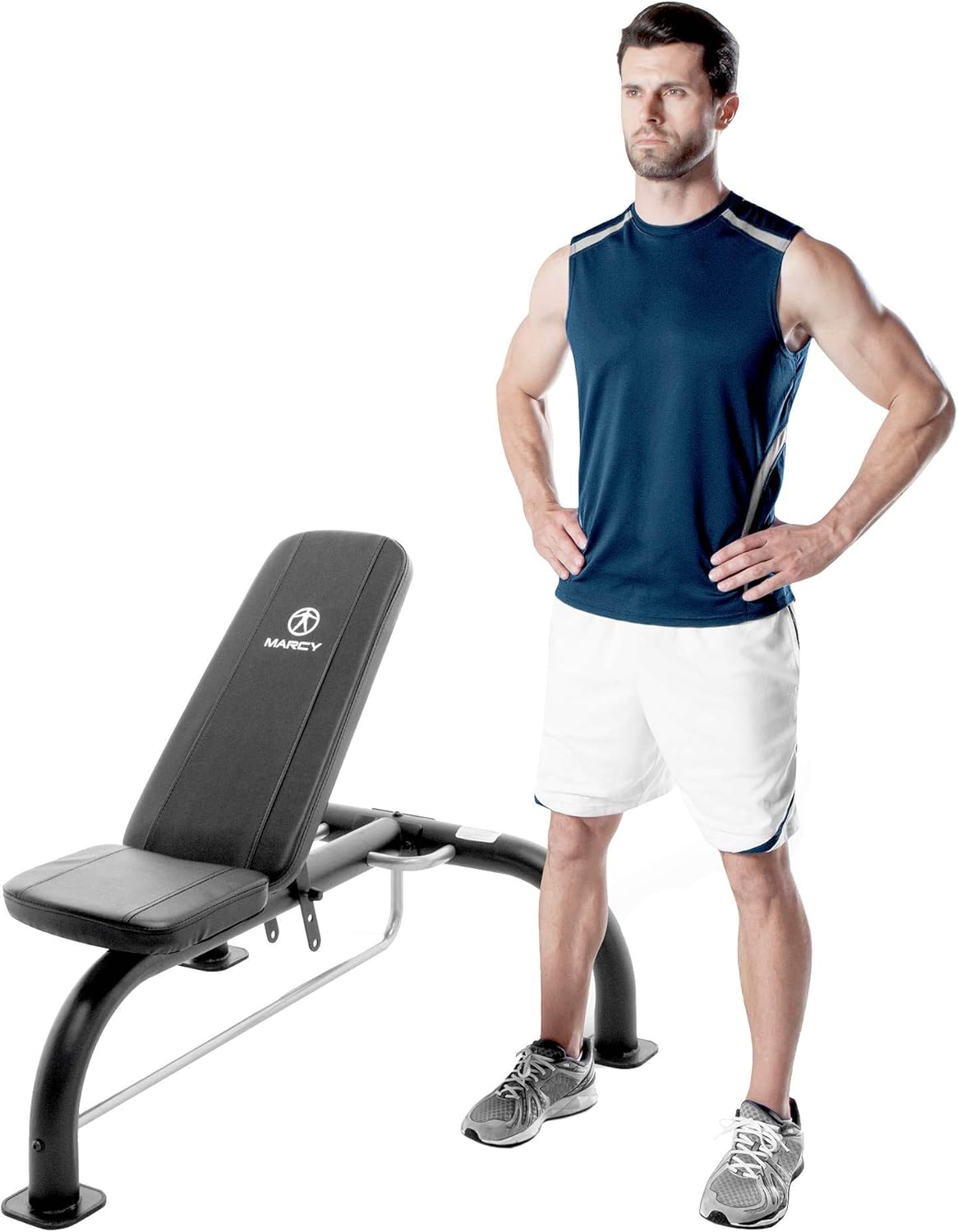 Marcy Banco de pesas multiusos  Posiciones de respaldo ajustables, equipo de gimnasio en casa SB-10900 negro 9.25 x 17.50 x 42.00 pulgadas