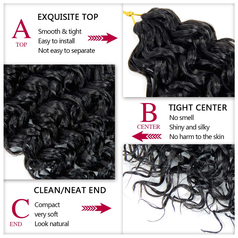 Paquete de 8 paquetes de cabello rizado de ganchillo GoGo, rizado para mujer, cabello trenzado de onda profunda, extensiones de cabello sintético