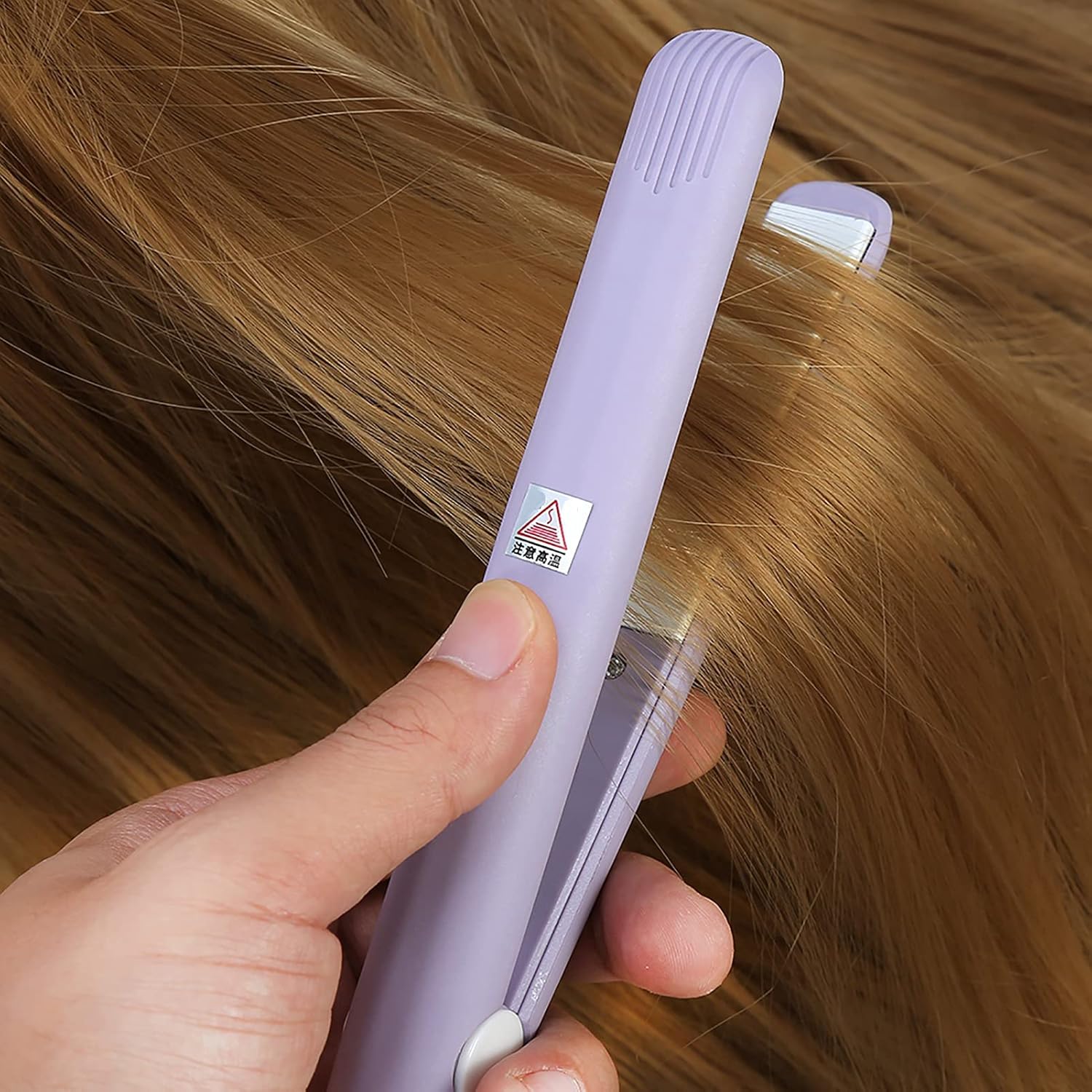 Plancha de pelo de 25 W, 2 en 1, mini plancha de cerámica turmalina, rizador de calefacción de hierro plano para un peinado rápido (enchufe de EE.