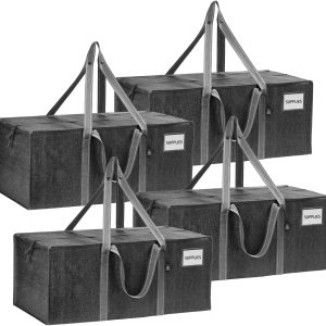 VENO Paquete de 4 bolsas de mudanza resistentes para mudanzas universitarias, suministros de mudanza extra grandes, bolsas de almacenamiento VENO Paquete de 4 bolsas de mudanza resistentes para mudanzas universitarias, suministros de mudanza extra grandes, bolsas de almacenamiento