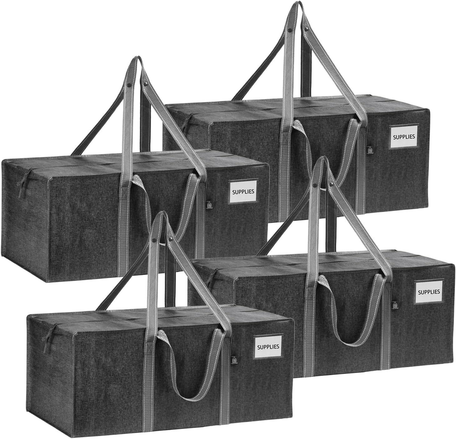 VENO Paquete de 4 bolsas de mudanza resistentes para mudanzas universitarias, suministros de mudanza extra grandes, bolsas de almacenamiento