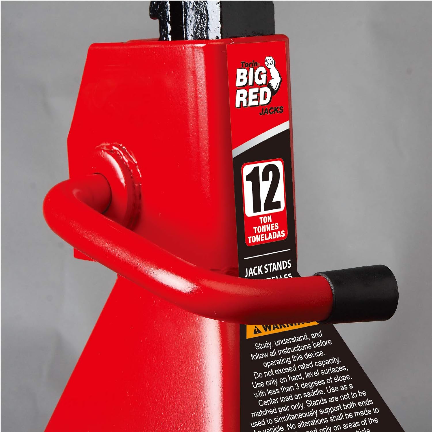 BIG RED T41202 Torin Steel Jack Stands 12 Ton (24,000 lb) Capacidad, Rojo, 1 Par