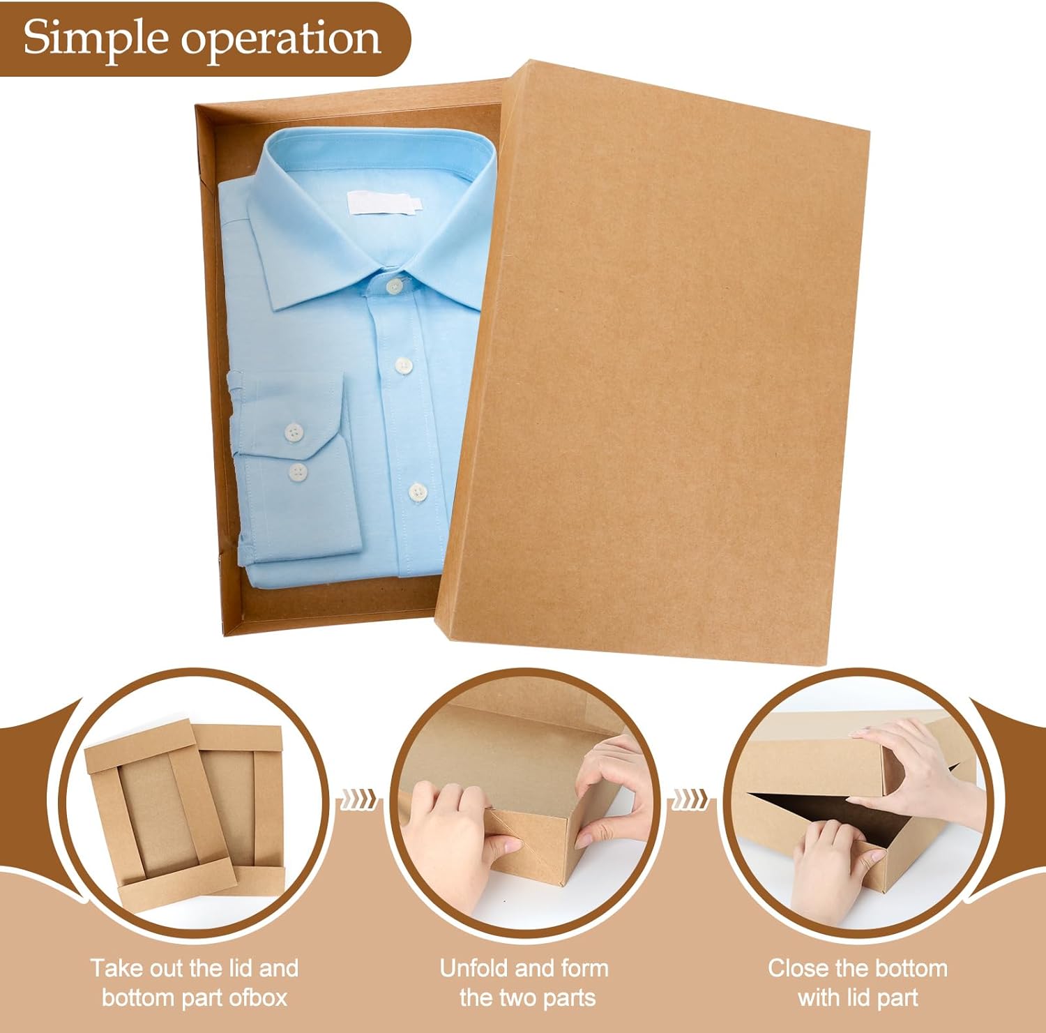 joyhalo Paquete de 24 cajas de regalo con tapas para regalos, cajas de regalo de Navidad de papel kraft de varios tamaños a granel para ropa,