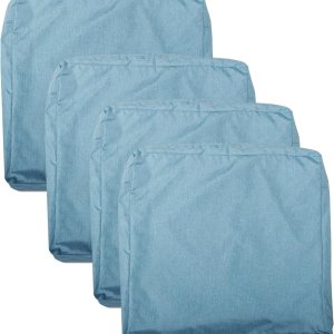 Fundas de cojín para asiento de patio, fundas de repuesto lavables, impermeables, para muebles de exterior, para sofá, sofá, azul agua, 22 x 20 x 4 Fundas de cojín para asiento de patio, fundas de repuesto lavables, impermeables, para muebles de exterior, para sofá, sofá, azul agua, 22 x 20 x 4
