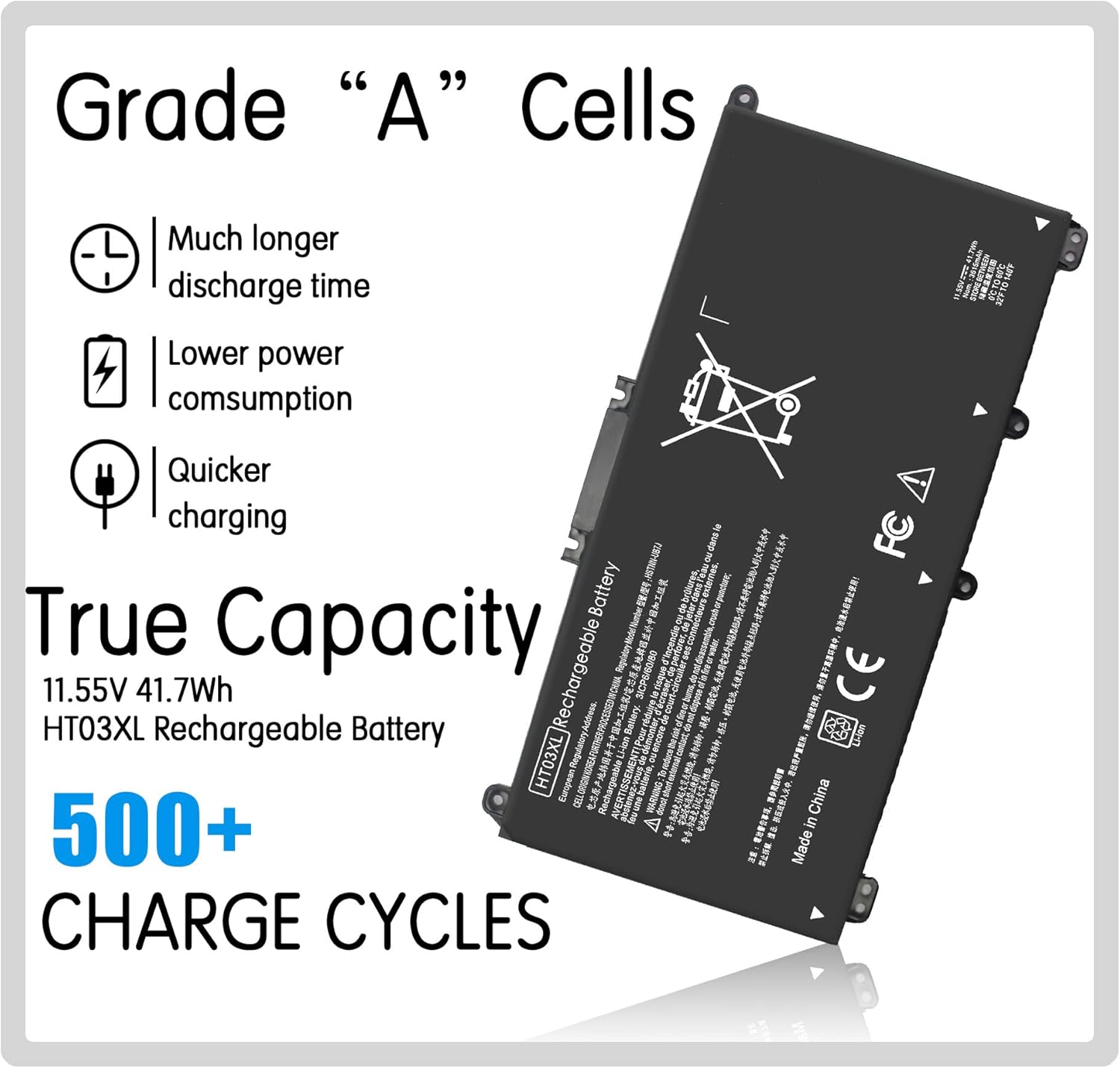 King EBOYEE HT03XL L11119-855 L11421-545 Batería para HP Pavilion 15-CS 15-DA 15-DB 15-DW 15-DY 17-by 17-CA 14-CE 14-CF 14-DF 14-DQ 14M-DH