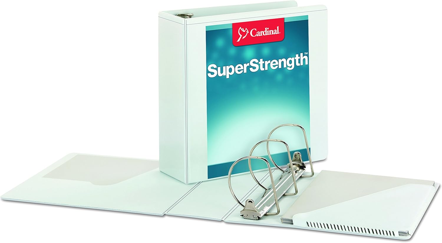 Cardinal SuperStrength ClearVue – Carpeta de anillas inclinadas en D, 4 pulgadas, color blanco (10800V2)