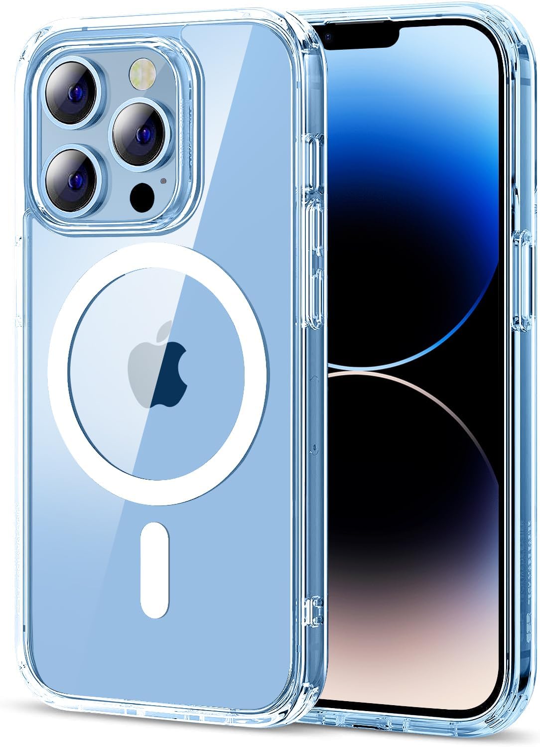 Funda magnética transparente para iPhone 13 Pro Max nunca amarilla compatible con Magsafe Protección contra caídas de grado militar de 10 pies Funda