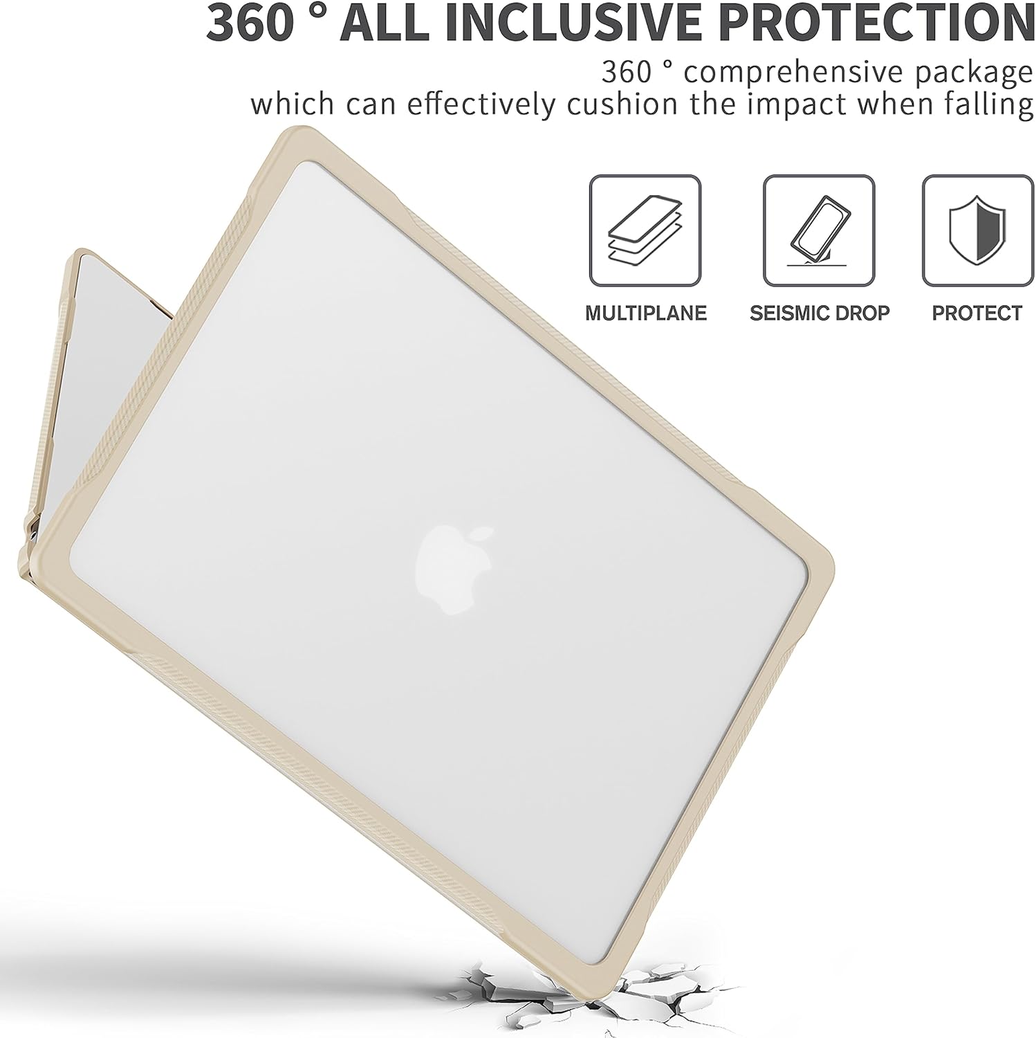 Batianda Funda de protección definitiva para MacBook Air de 15 pulgadas, modelo M2 A2941 2023, bordes de fibra de carbono mate, a prueba de golpes,