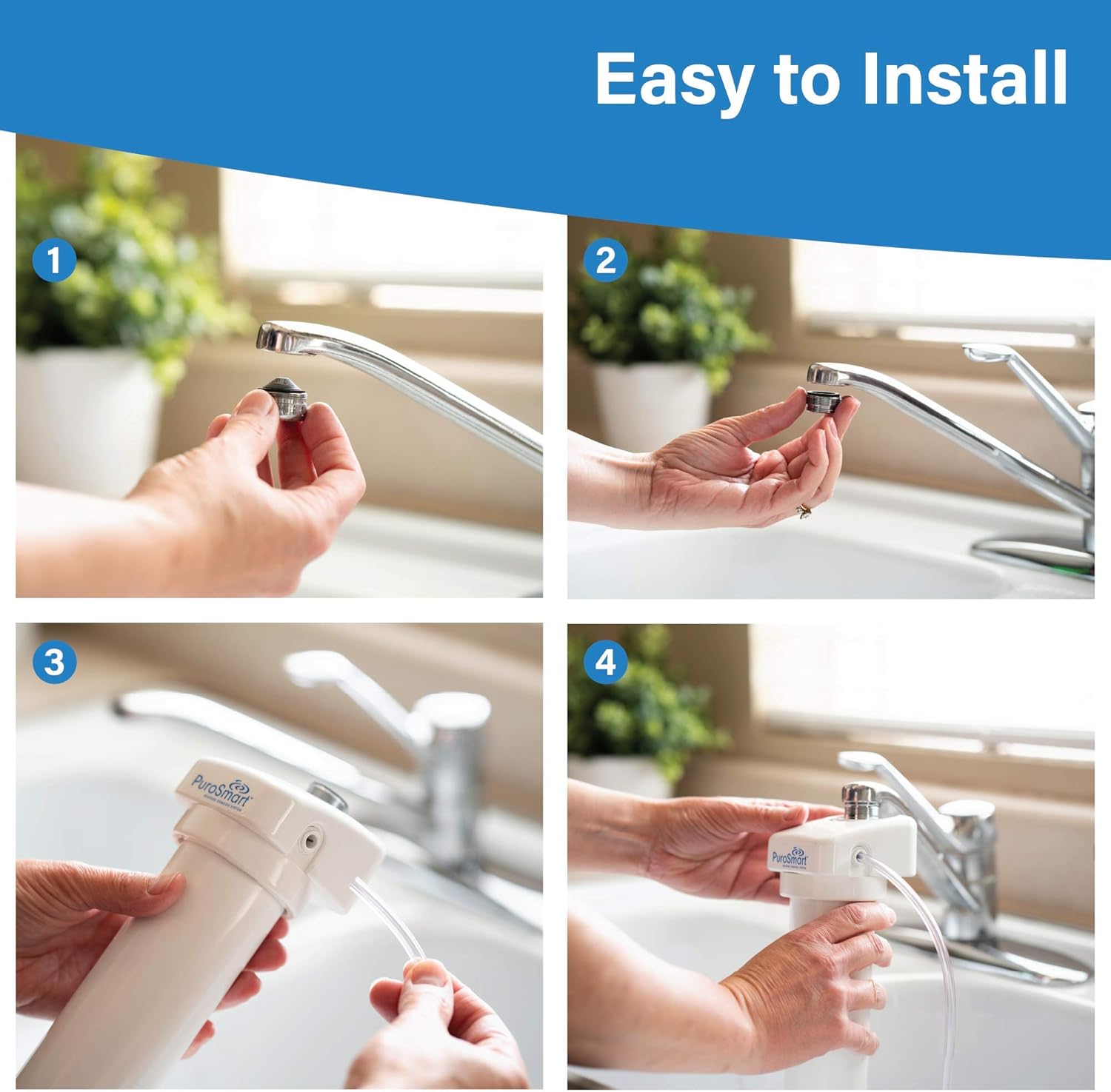 PuroSmart High Flow RO System Home Water Treatment System  Compact RO System Mounts Directly onto Faucet  Great for Apartments & Rentals  Applied