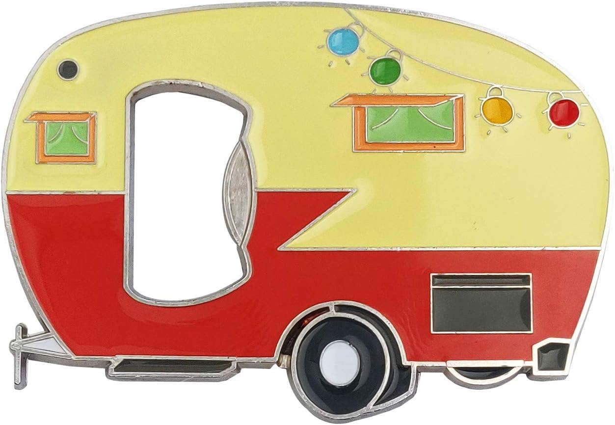 Abrebotellas magnético con adhesivo magnético para nevera, abridor de botellas de caravana, abrebotellas de cerveza, idea de regalo única para