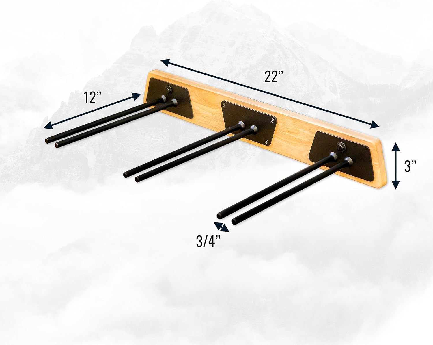 StoreYourBoard Estante de esquí de madera natural, montaje en pared, 6 almacenamientos, interior o garaje, madera y acero con capacidad para 150