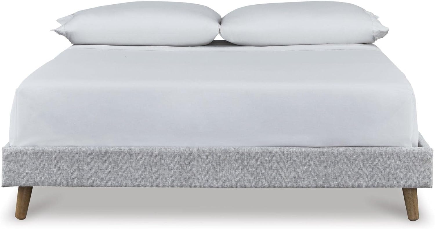 Signature Design by Ashley Base de cama tapizada Tannally, matrimonial, color beige