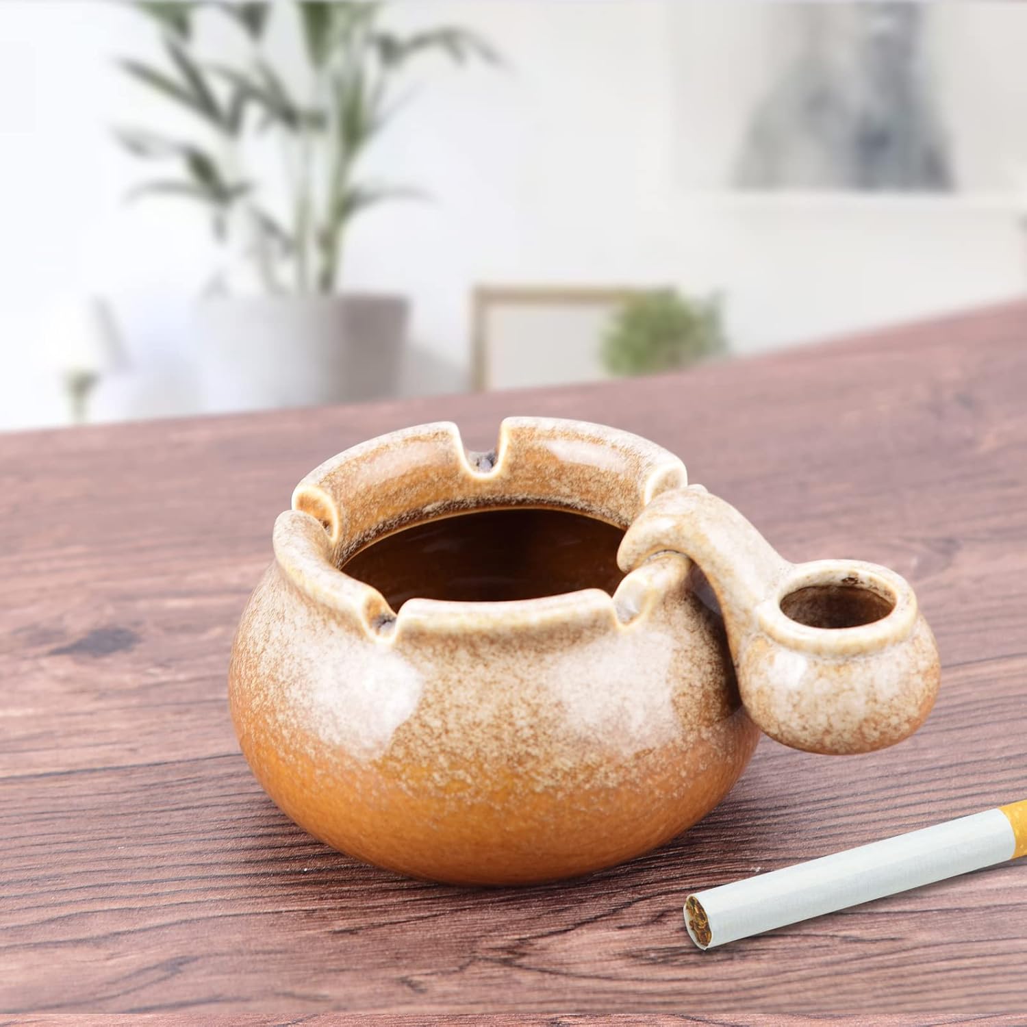 Cenicero, ceniceros de cerámica para cigarrillos y cigarrillos, ceniceros de mesa con frasco pequeño, bandeja de ceniza para ahumar al aire libre
