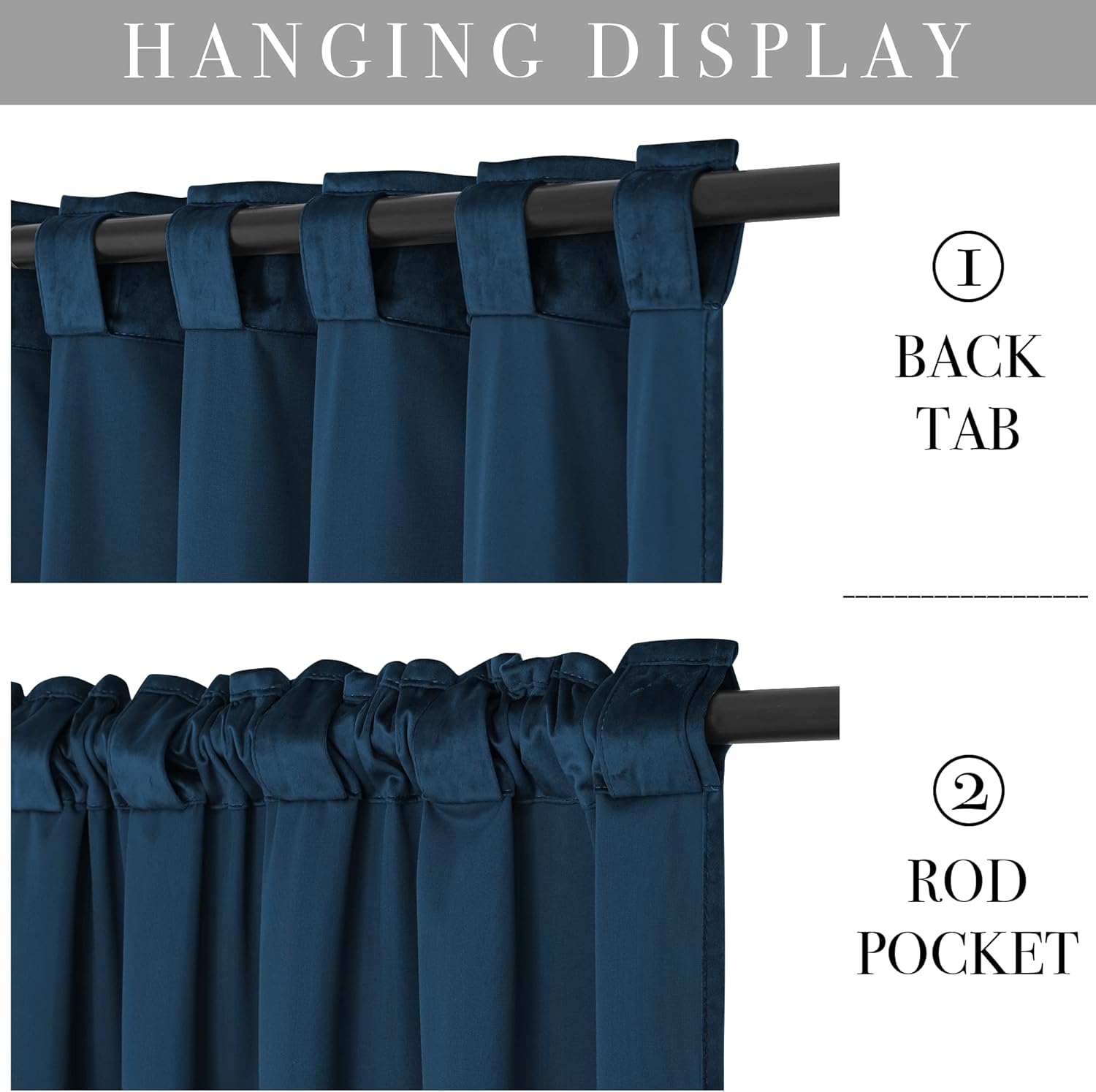 KGORGE Cortinas de terciopelo azul de 84 pulgadas de largo para oscurecer la habitación, cortinas y cortinas para dormitorio, sala de estar, niños,
