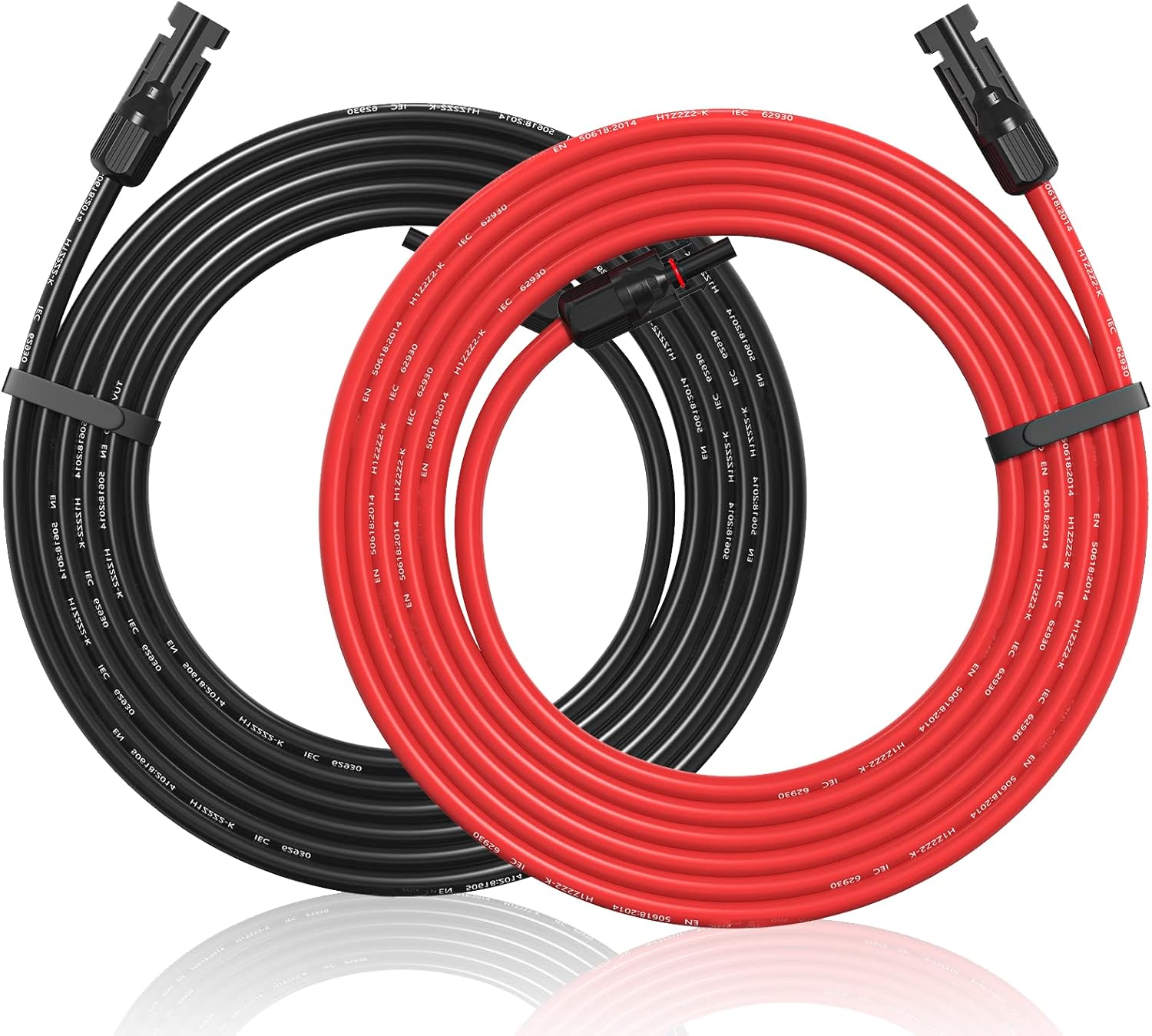 10AWG Solar Extension Cable 60 Feet, 10 Gauge Solar Cables 60Ft for Solar Systems, Car, RVs, and Boats, Tinned Copper PV Wire Ends with Solar