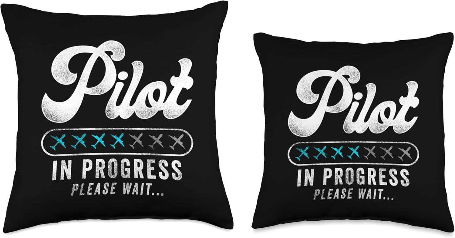 Progress Funny Future Pilot Aviation Aviation – Almohada de 16 x 16 pulgadas, multicolor