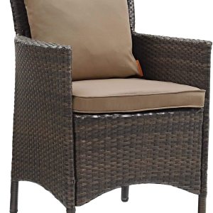 Modway Converge – Silla de mimbre para patio al aire libre con cojín en color marrón moca Modway Converge – Silla de mimbre para patio al aire libre con cojín en color marrón moca