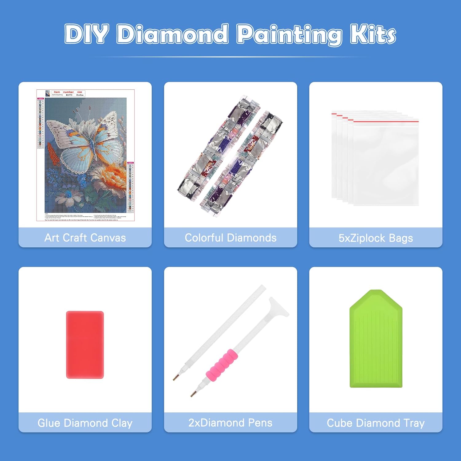 RICUVED Arte de diamantes de flores, kits de arte de diamantes de mariposa para adultos, arte de gemas de diamantes de paisaje, arte de gemas 5D,