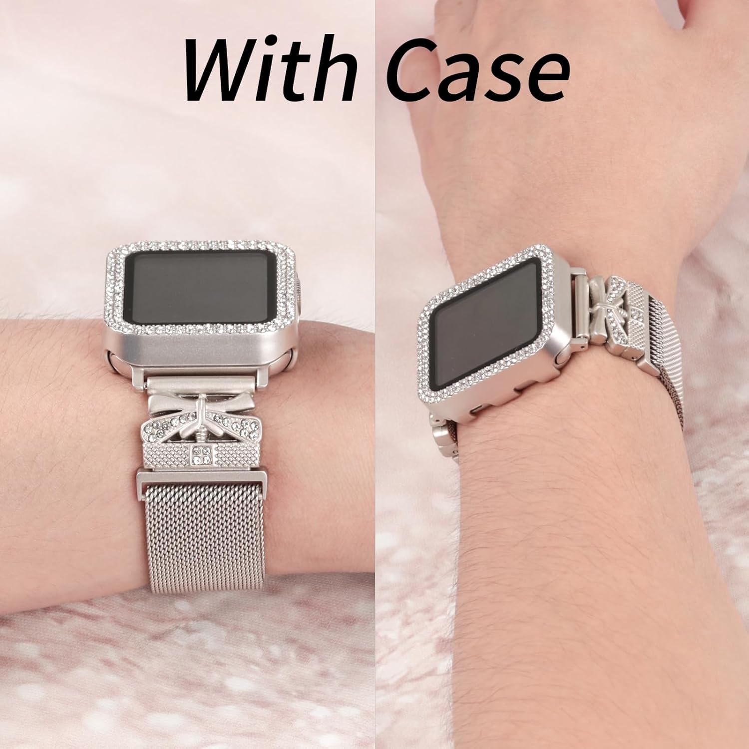 YouthRun Correa magnética para mujer compatible con Apple Watch Band 1.496 in 1.575 in 1.614 in 1.654 in 1.732 in 1.772 in, correa de acero