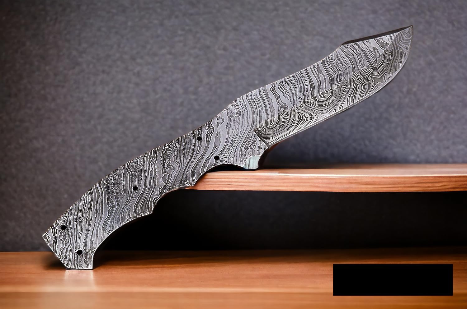 Wilson Roy Cuchillo de hoja en blanco de espiga completa de acero de Damasco hecho a mano para la fabricación de cuchillos suministros-7VV