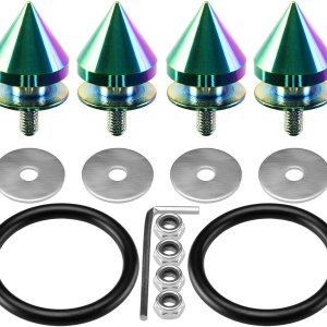 NEO – Juego de tapas de liberación rápida con pinchos cromados para parachoques de coche, guardabarros de maletero y escotilla NEO – Juego de tapas de liberación rápida con pinchos cromados para parachoques de coche, guardabarros de maletero y escotilla