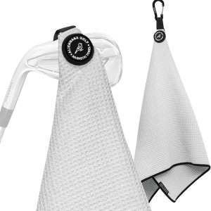 Aliennana Toalla de golf magnética, diseño de gofre de microfibra con clip, imán de fuerza industrial para un fuerte agarre a bolsas de golf, Aliennana Toalla de golf magnética, diseño de gofre de microfibra con clip, imán de fuerza industrial para un fuerte agarre a bolsas de golf,