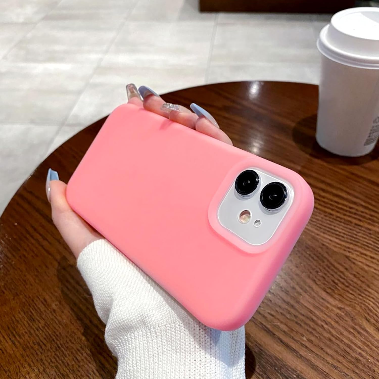 Ownest Funda compatible con iPhone 1212 Pro, diseño de silicona líquida de color gelatina, para mujeres y niñas, a la moda, delgada, suave y