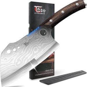 Cuchillo de chef para carnicero, cuchillo de carnicero multifunción de 7.7 pulgadas con pelador de hierbas y funda, cortador chino de huesos Cuchillo de chef para carnicero, cuchillo de carnicero multifunción de 7.7 pulgadas con pelador de hierbas y funda, cortador chino de huesos